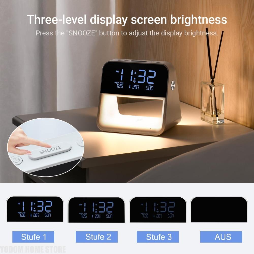 1pc new bedroom bedside lamp clock, made of ABS material suitable for home/office holiday atmosphere decoration USB plug in use
