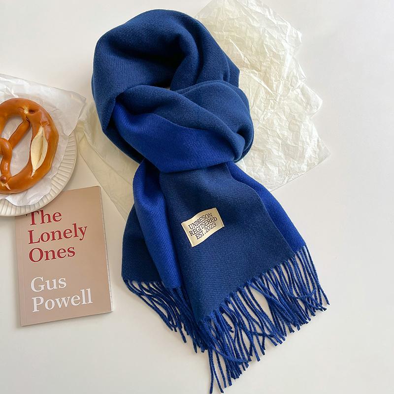 Luxury 2 Colours Cashmere Scarf Women Autumn Winter Shawl Pashmina Handkerchief Lady Pareo Soft Outdoor Windproof Travel Bufanda