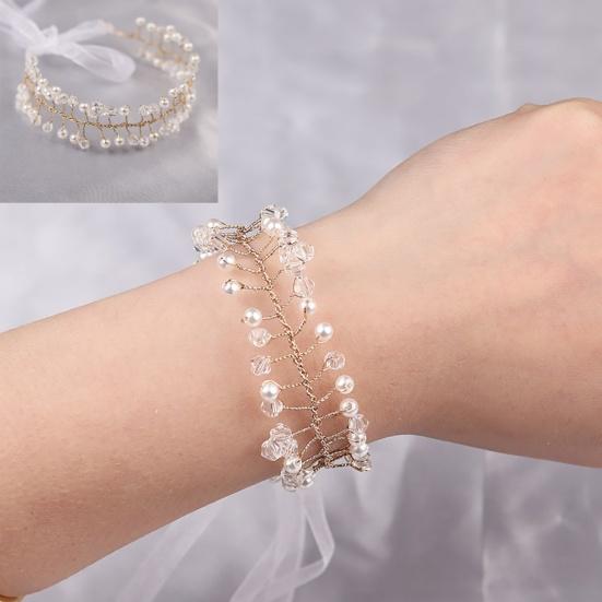 Wrist Corsage Elegant Comfortable Touch Anti-Wear Bride Bridesmaid Wrist Corsage Flower Bracelet for Wedding Engagement