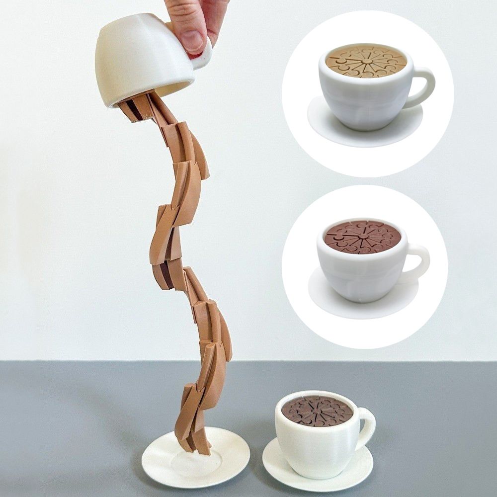 3D Printed Coffee Spill Fidget Toy Novelty Coffee Cup Sensory Toy Improving Focus