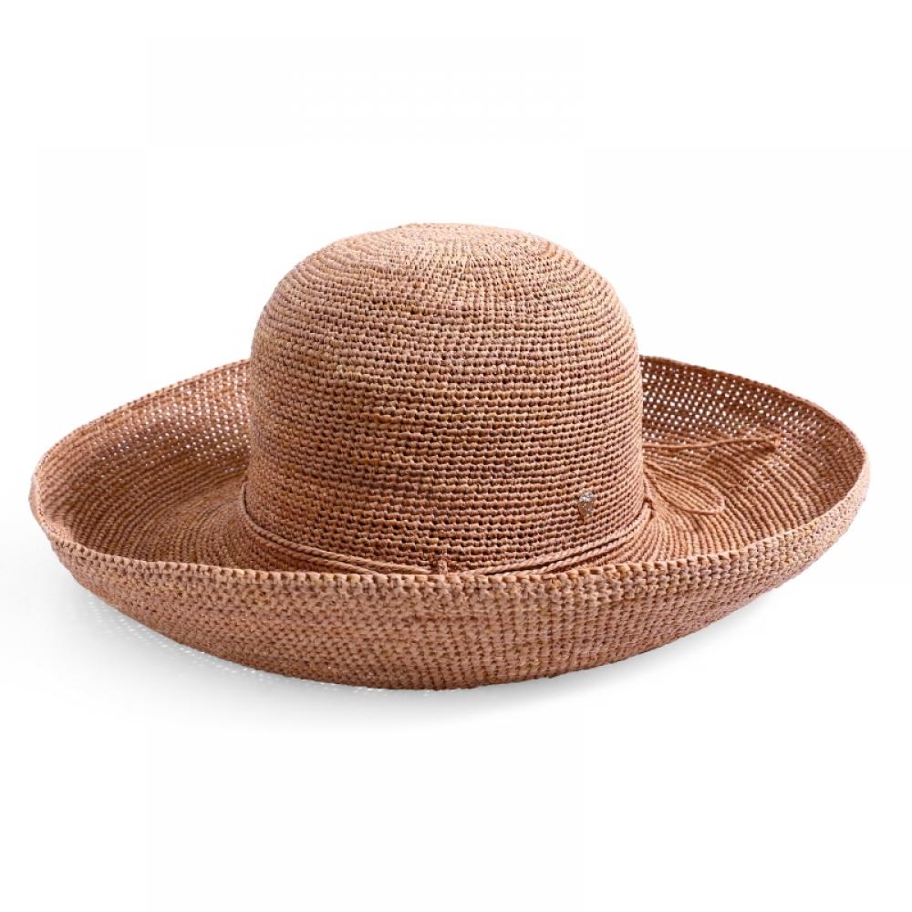 Helen Kaminski Hat50110 Nu Provence 12 Nougat Metal Logo Bucket Hat