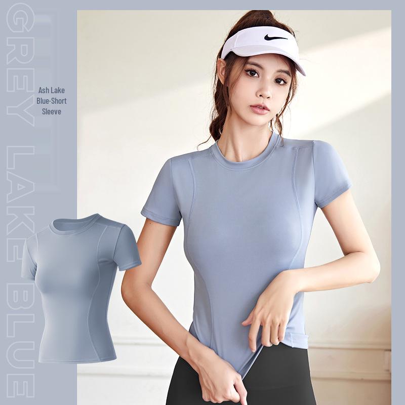 

Juyi Hall Летний облегающий топ с коротким рукавом для йоги и бега Large