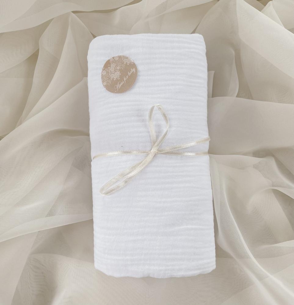 Muslin Fitted Sheet for Crib 100*50 (white)