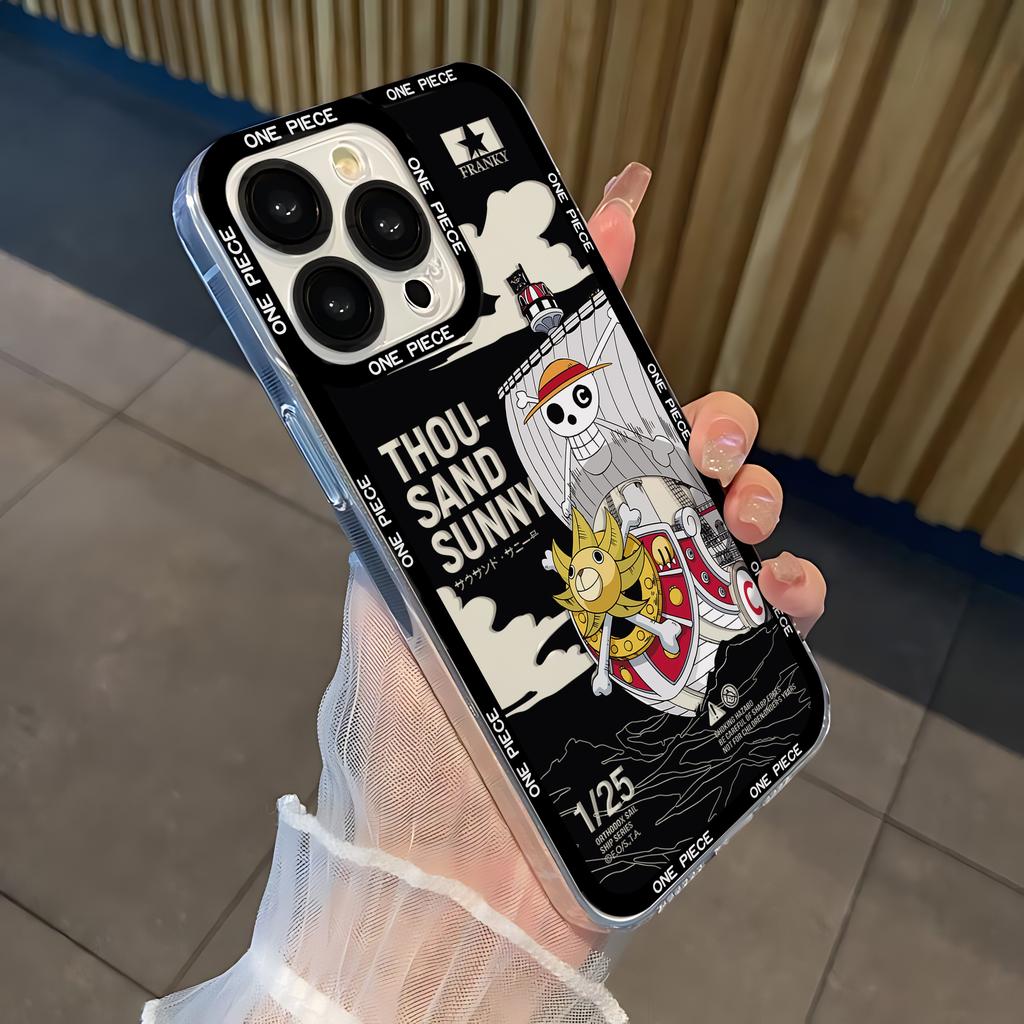 Japanese Anime L-Luffys LOGO Case For iPhone 16 15 14 13 12 11 Mini Pro Max X XR XSMax 7 8 Plus SE20 Ones Pieces Clear Cover
