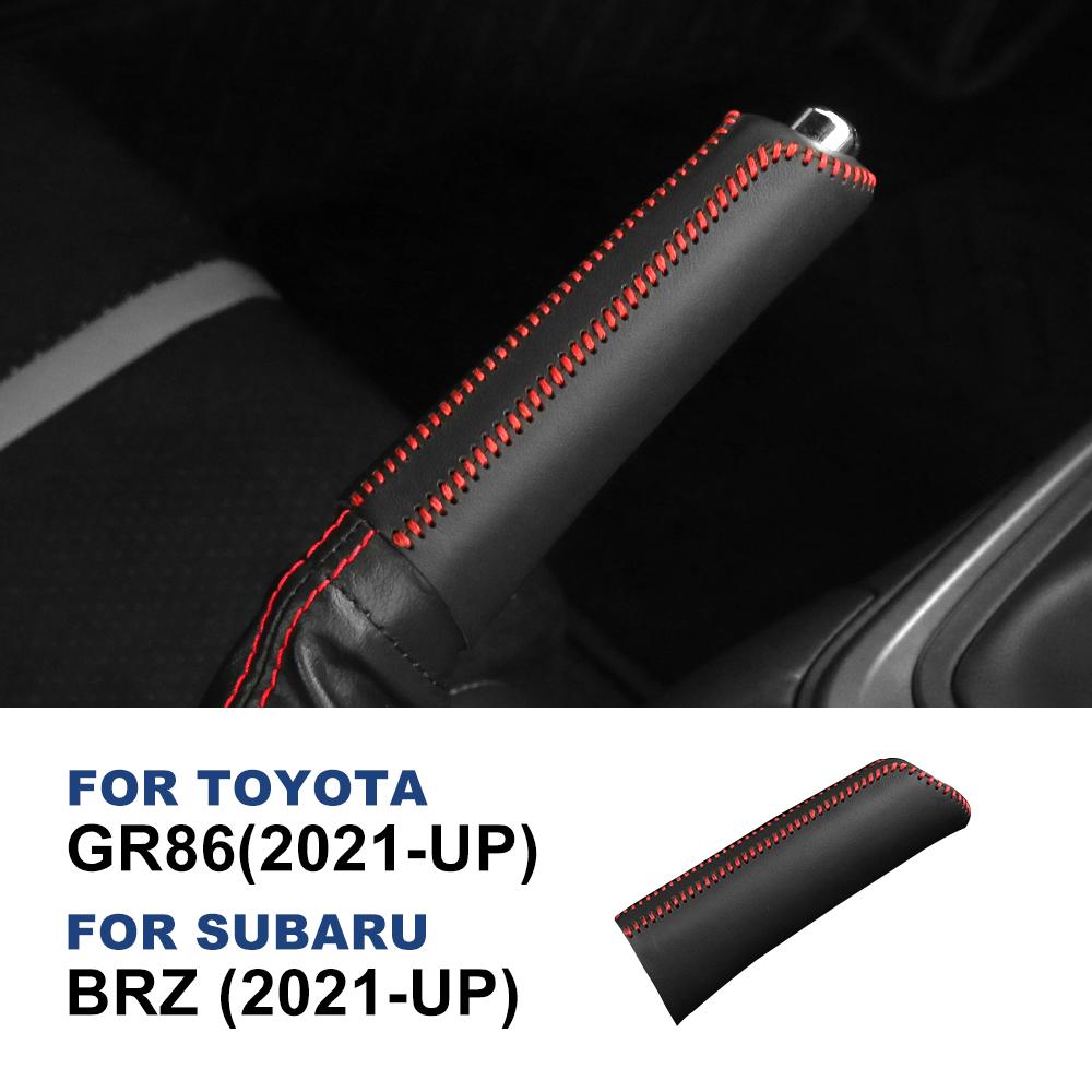 Handbrake Cover For Subaru BRZ Toyota GR86 2025 2025 2025 2025 Gear Shift Cover Hand-stitched Genuine Leather Suede Shifter Knob
