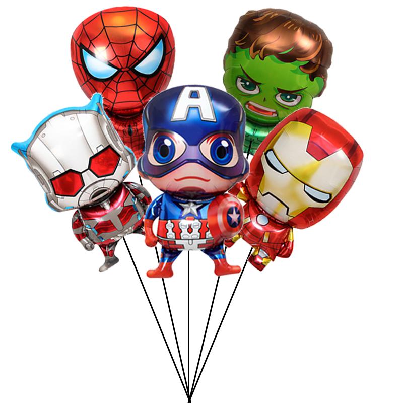 Foil Balloon Baby Birthday Photo Props Cartoon The Avengers Aluminum Film Balloons Happy Birthday Party Balloon Supplies