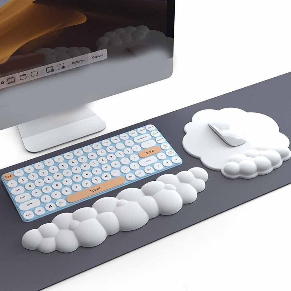 Ergonomic Keyboard Wrist Support Pad Anti-Slip Cloud  Mouse Pad Mouse Cushion  Protection Rest
