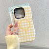 Korean plaid magnetic suction 2-in-1 suitable for Apple 16Promax mobile phone case 17 bracket 15 protective case 13/11