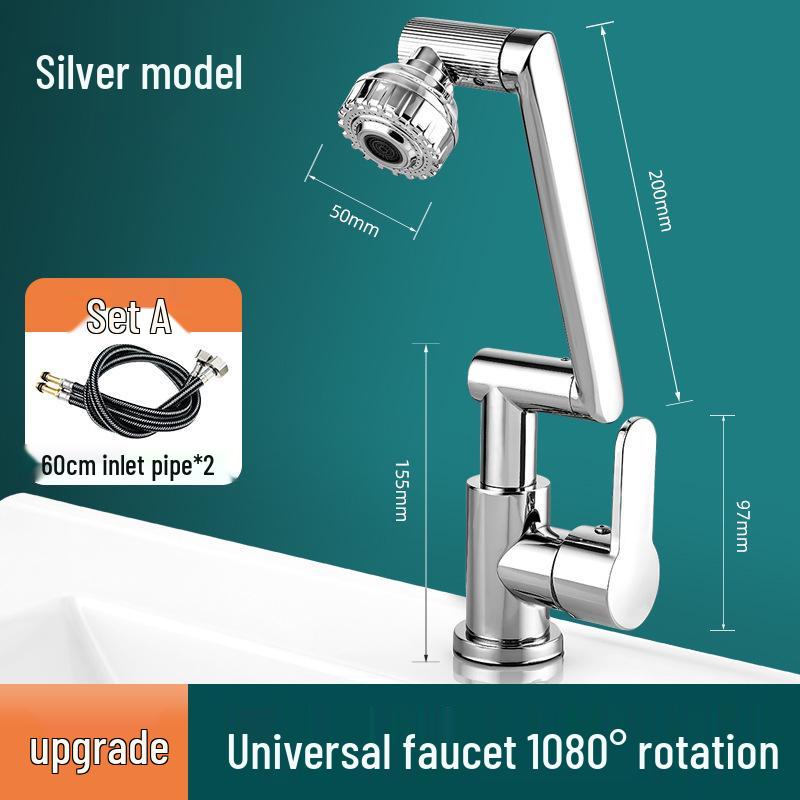 Robinet à pression rotatif universel pour salle de bain et lavabo