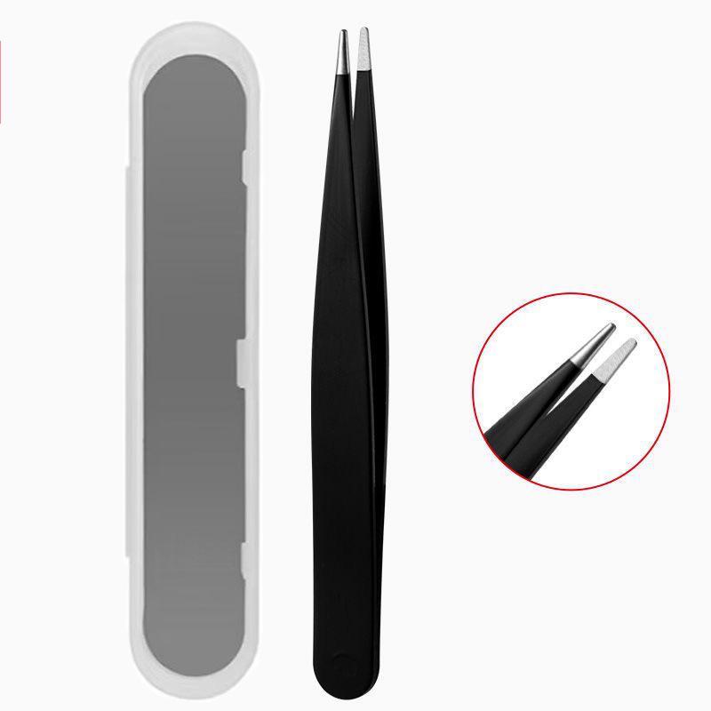 Stainless Steel Eyebrow & Beard Tweezers - Premium Plucking and Trimming Tool