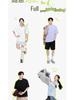 Aesthetics of Cotton: Unisex Summer Heavyweight Pure Cotton Three-Piece Short Sleeve T-Shirt Set, Basic Solid Colors