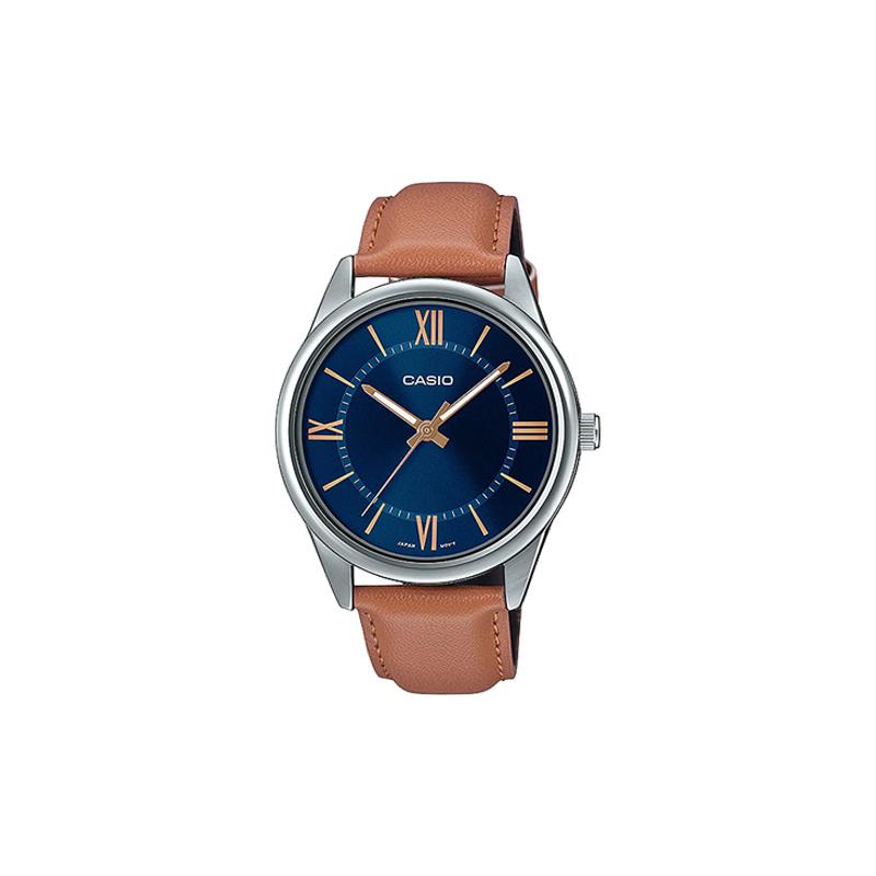 

Casio STANDARD series life waterproof quartz movement leather strap Japanese and Korean watch men s watch blue dial MTP-V005L-2B5 синий