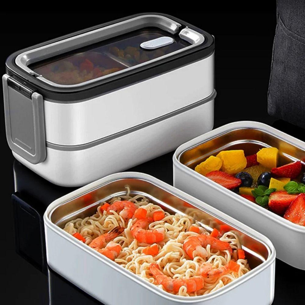 Leak-proof Insulated Food Container Double Layer Food Storage Crisper Portable Lunch Box Camping