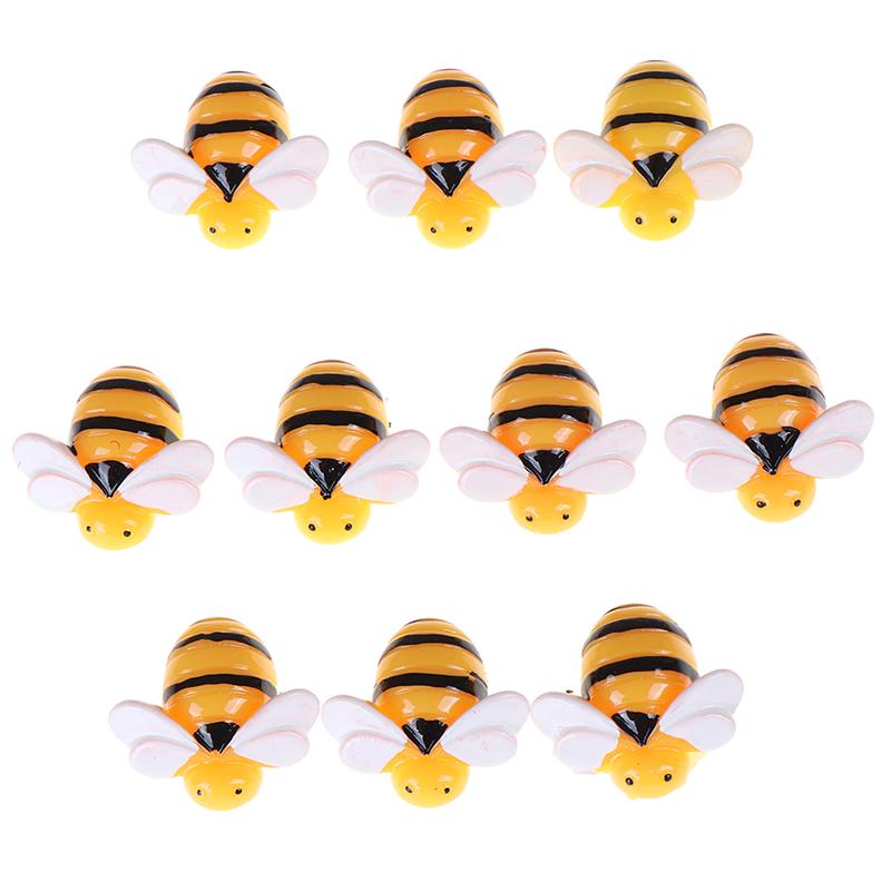 10Pcs Flat Back Resin Cabochon Bee Diy Flatback Scrapbooking Embellishment Craft