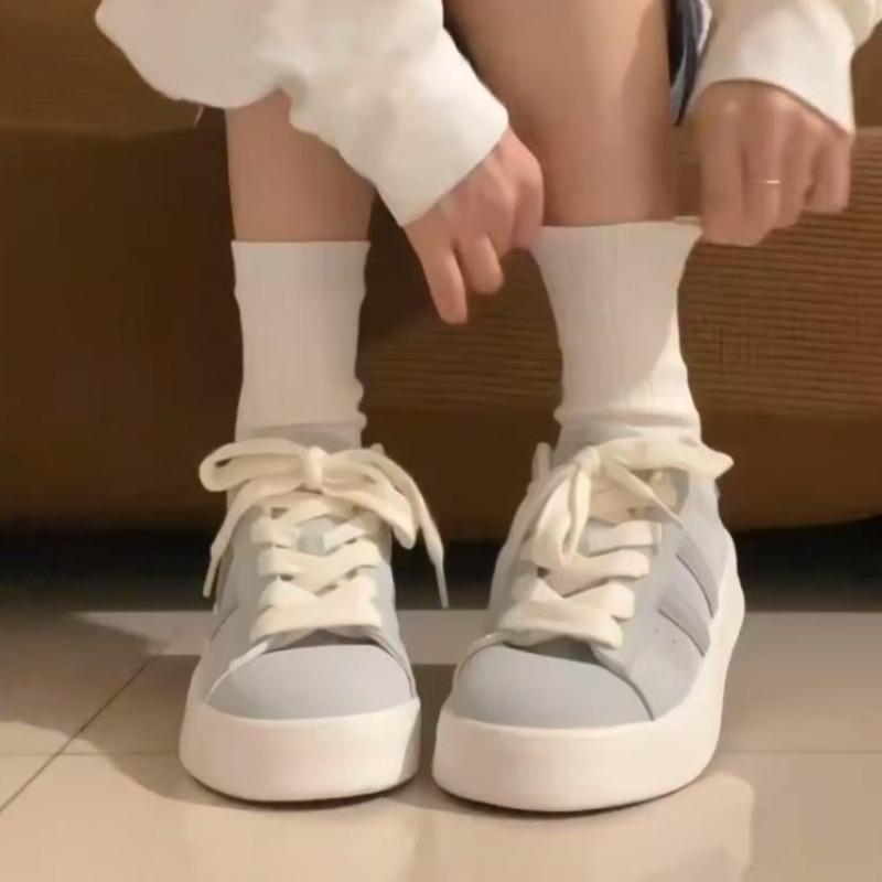 

Platform white shoes women s autumn new niche sports style student versatile casual skateboard shoes 40 светло-синий