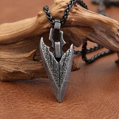 Pánský vintage náhrdelník s přívěskem hrotu šípu Punková nerezová ocel Vikingový hrot kopí Módní amulet Šperky Dárek Dropshipping