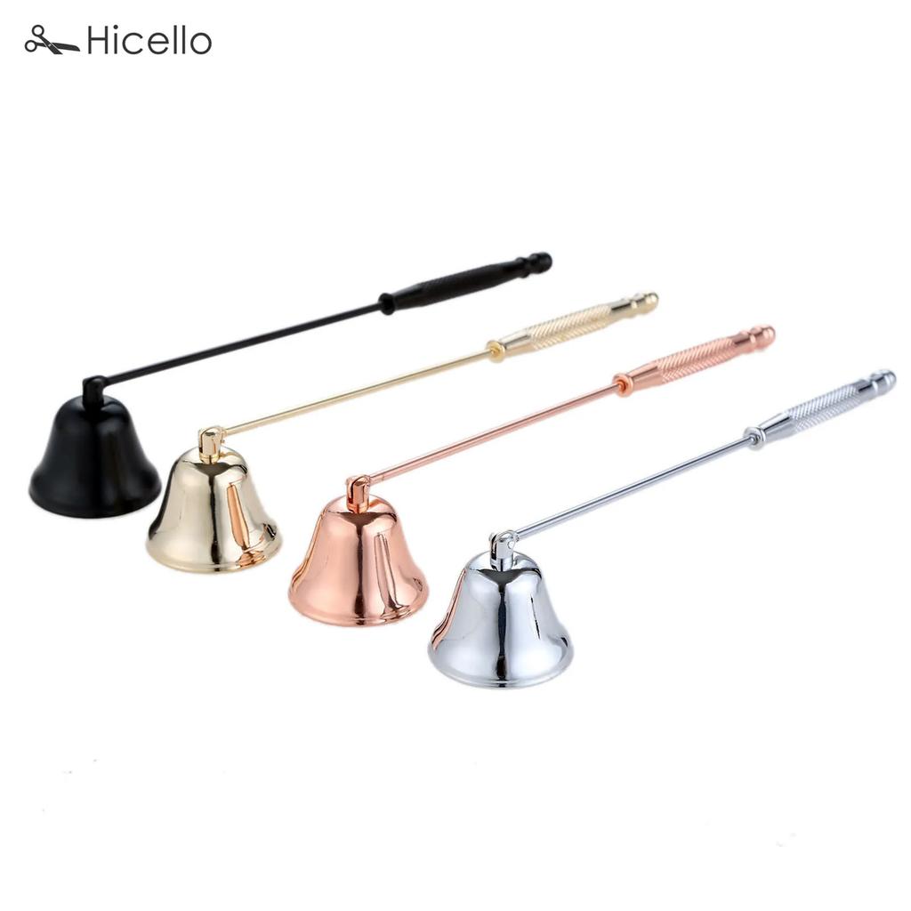 Candle Snuffer Stainless Steel Smokeless Candles Wick Bell snuffer Put Off flame Tool Cutter Black Gold Rose Silver Decoration