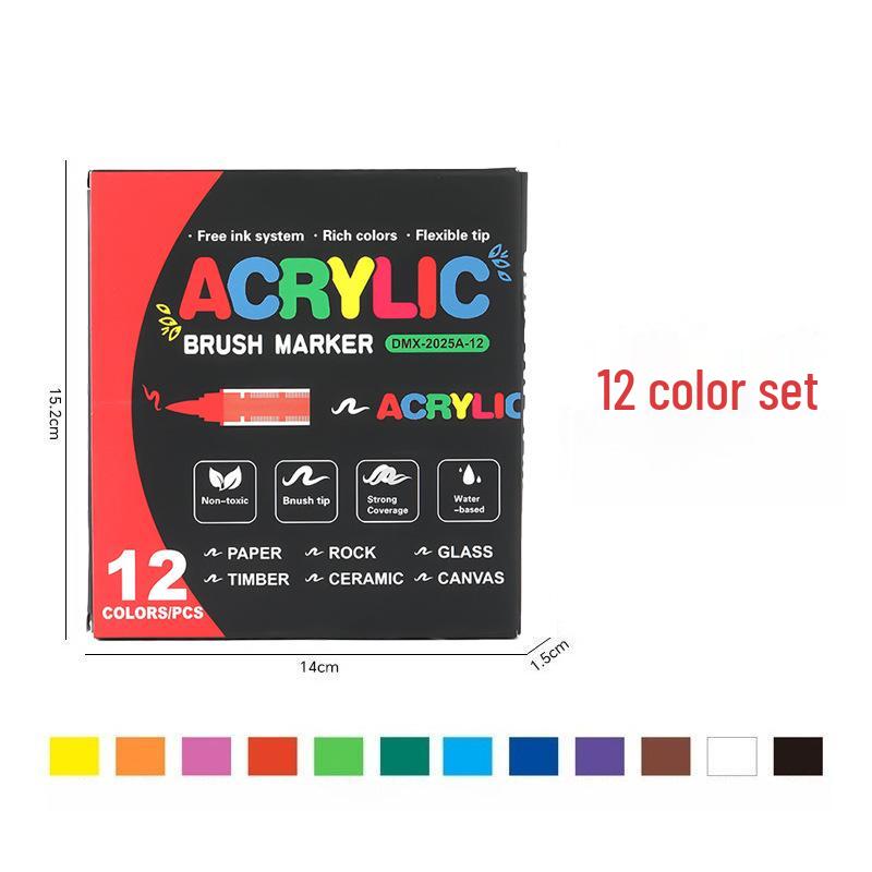 Kusuo 72-Color Soft Tip Liquid Acrylic Marker Set for Students and Artists