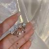 Korean Bows Earring with White Zircon Women's Fashion Cute Pink Crystal Stud Earrings Y2k Earring for Girls Party Zircon Gifts