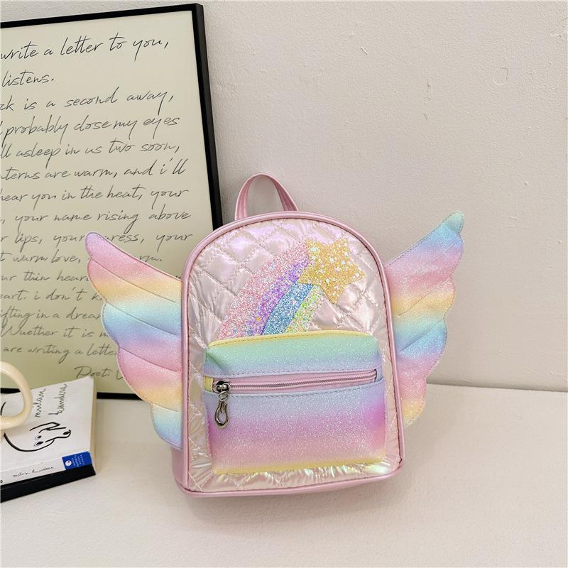 School Bag New Foreign Style Little Girl Backpack Love Small Wings Lightweight and Versatile Go Out Snack Bag Batch
