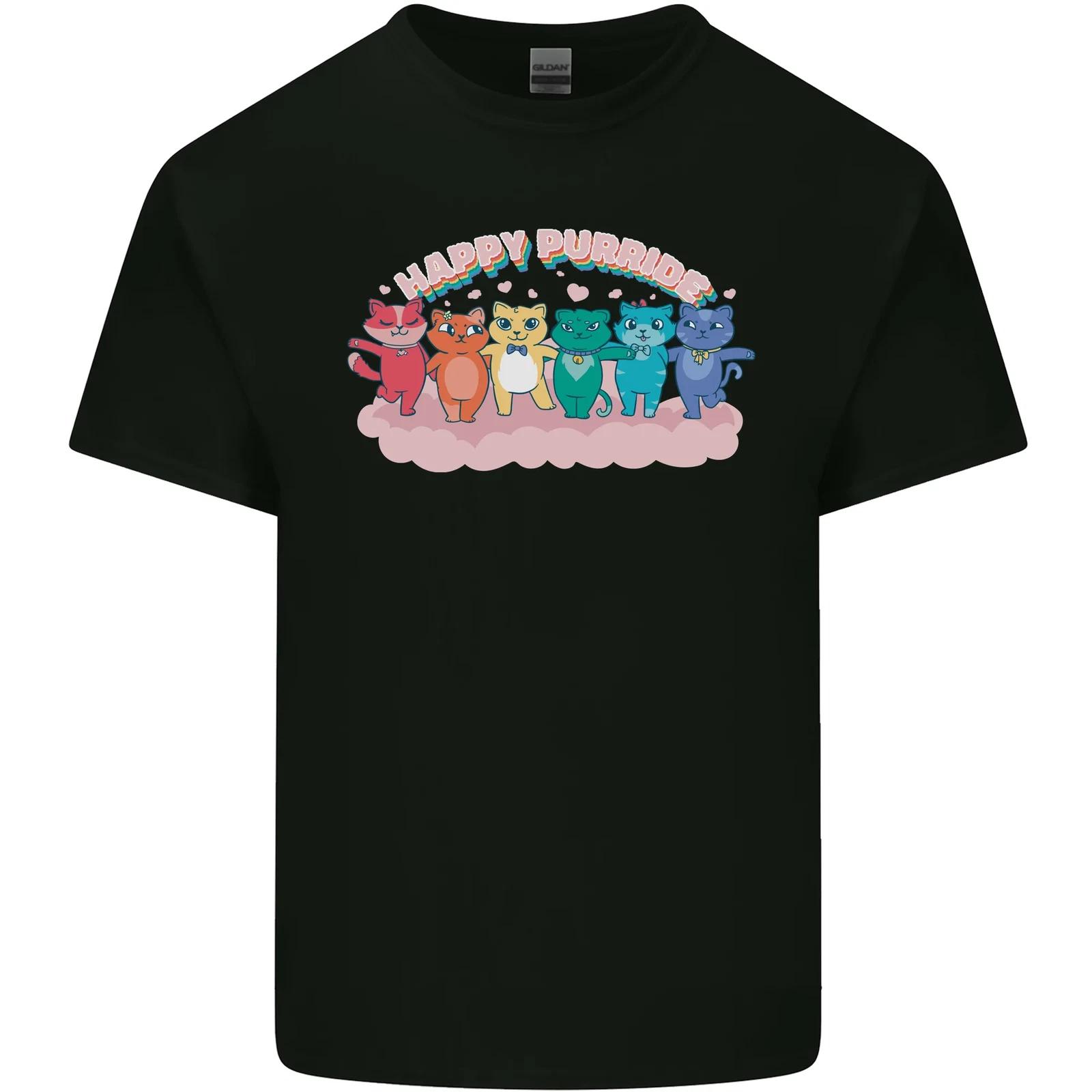 

LGBT Happy Purride Funny Gay Cats Kids T-Shirt Childrens 4XL