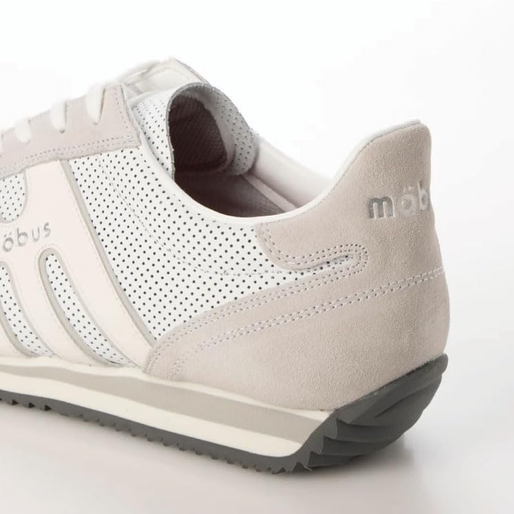 MOBUS Men's Leather Sneakers, Genuine Leather, Sports, Casual, Walking Shoes, Long Legs, Slimming Effect, Current Model, PHILIPP (White, Size 26.5 Cm)