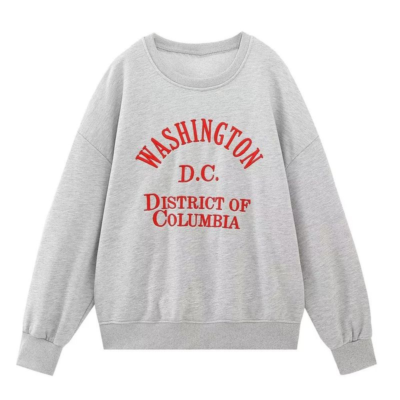 

Fashion Style 2023 Spring Fashion Trendy Women s Clothing Loose Letter Printing Short Sweatshirt 1131310 803 Gray L