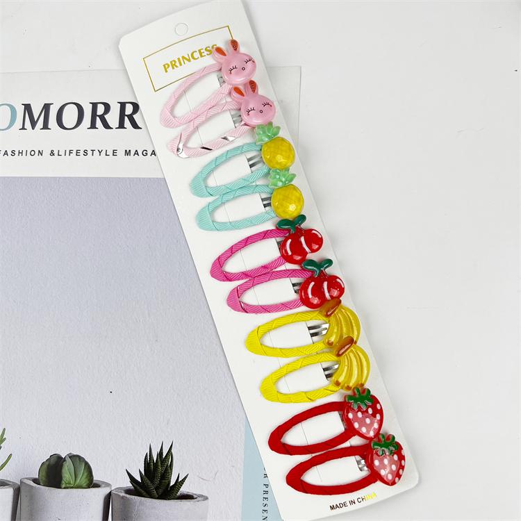 2021 Cute 10 Pcs/set Cartoon Hair Clips for Baby Girl Hairclip Flower Fruit Hair Pins Kids Hair Accessories Gift
