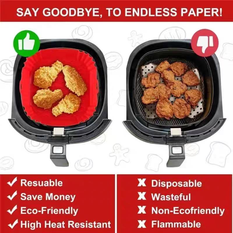 1Pc New Air Fryer Silicone Baking Pan New AirFryerSilicone Pot Air Fryer Tray