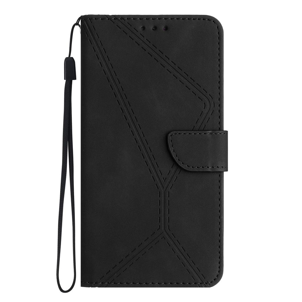 For Motorola Moto G56 5G Case Skin Touch Lines Imprinted PU Leather Flip Phone Cover