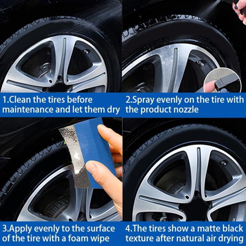 Long Lasting Tire Coating Agent Formula Dressing Sprayer Suitable for SUVs and Offroads Vehicles Rubber Synthetic Wheels