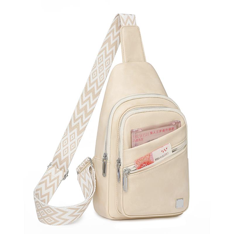 Vintage Women's Large Capacity Chest Bag PU Crossbody Bag