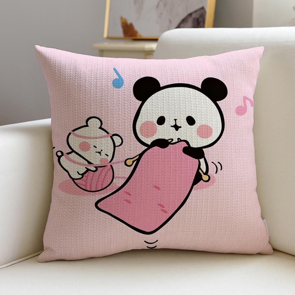 Lazy TTarepandaS Cushion Cover Breathable and skinfriendly linen pillowcase square removable and washable cushion