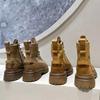 Thick-soled versatile and thin rhubarb boots Martin boots 2025 spring new fashionable retro British wind locomotive tooling boots