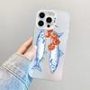 Fish Sardine Painting Art Silver IMD Phone Case For iPhone 17 Pro Max 16 15 Pro 14 13 Mini 12 11 XR 17Air Plus Hard Matte Cover