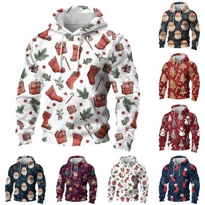 Men's Long-Sleeve Casual Flannel Hooded Sweatshirt