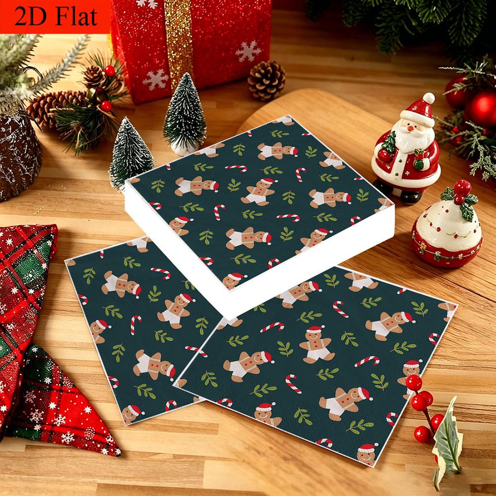 20pcs Disposable Napkins with Candy Element Pattern Print for Wedding,Parties,and Daily Use for Thanksgiving Fall Christmas Table Decoration