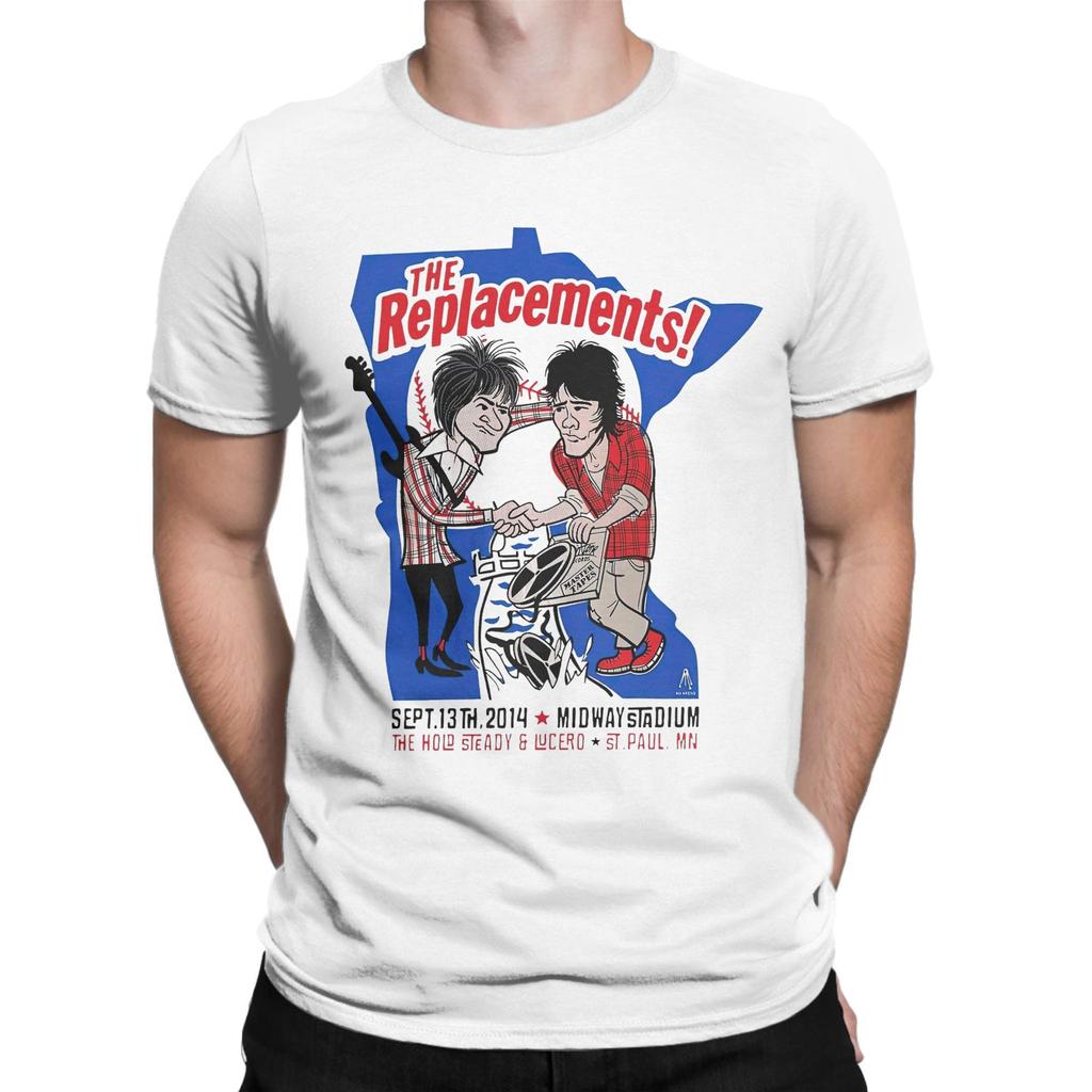 Fun The Replacements Midway Stadium Concert Tour T-Shirts for Men Cotton T Shirts Tee Shirt Birthday Present Clothes