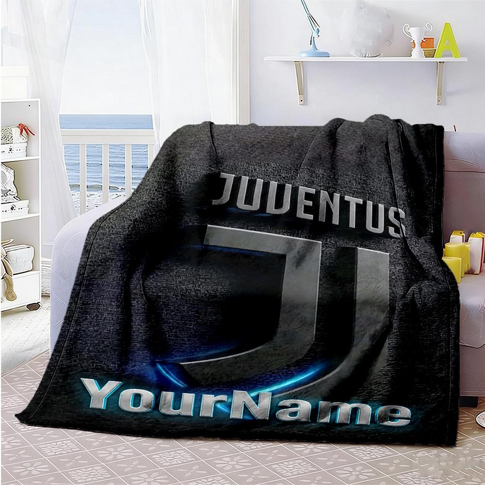 Juventus Personalized Text Blanket Cozy Personalized Blanket Soft & Cozy Versatile for Livingroom Picnics Office Living Room for All Occasions