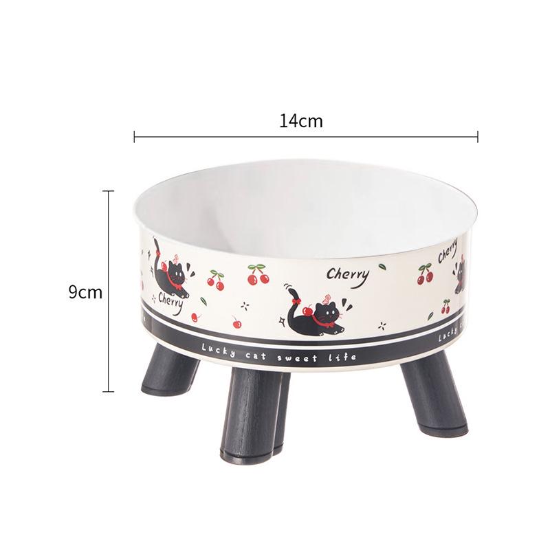 Anti-Spill High-Footed Stainless Steel Pet Bowl for Cats and Dogs with Neck Protection