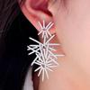 Cubic Zirconia Luxury Zircon Earrings Full Diamond Silver Drop Earrings Shiny Elegant Earrings Wedding Party Jewelry