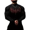 Men's Tight Fitting Long Sleeved Shirt With Geometric Print High Neck Fitness T-shirt Suitable For Gym Men's Seasonal Sportswear