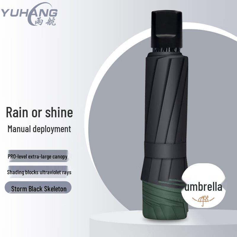 YUHANG Portable Triple-Fold Manual Rain & Sun Umbrella
