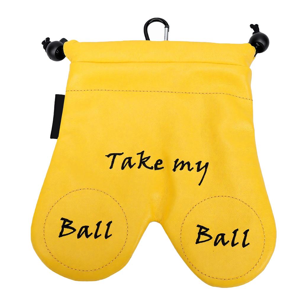Club Ball Storage Pouch Pants Shaped Design Bag Water Proof PU Leather Hold Multiple Balls Adjustable Drawstring