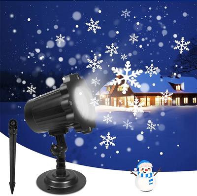 Christmas Snowfall Projector Light Outdoor Snowflakes Light Projection with Remote White Snow Spotlight for Landscape Decor