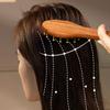 Head Massage And Gua Sha Tool Brass Long Handled Massage Comb Scalp Head Meridian Comb Thickened Wide Gold Wire Sandalwood Comb