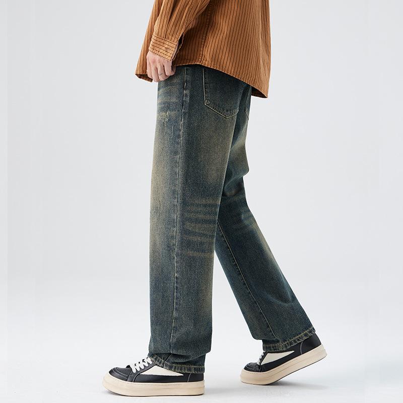 American High Street Scimitar Jeans Men's Spring Loose Casual Pants Old Wide-leg Pants