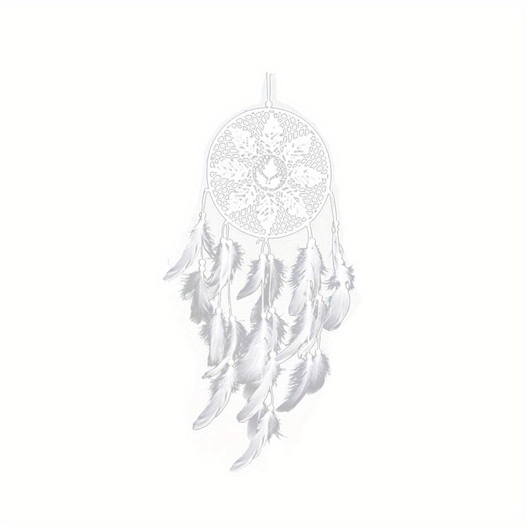 1Pc Leaves Flowers White Feather Dream Catcher Pendant for Wedding Living Room Bedroom Decoration