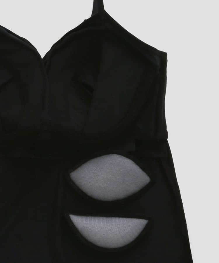 Nozari Cupped Cami Series Easy Cross Bra Cami Black L [Fit Fit] Easy-to-wear (Single Item) 57-34-25-1557