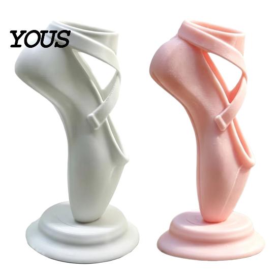 Storage for Cosmetics Tools 3D Printed Ballet Shoe Pen Holder, Decorative Desktop Organizer Stationery Cute Art Supplies, Creative Makeup Brush Holder